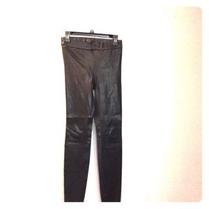 Size 4 J.Crew Collection Black leather leggings